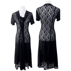 Vintage Black Lace Nightgown Castlecore Romantic Fairy Whimsigoth Edgeyboho